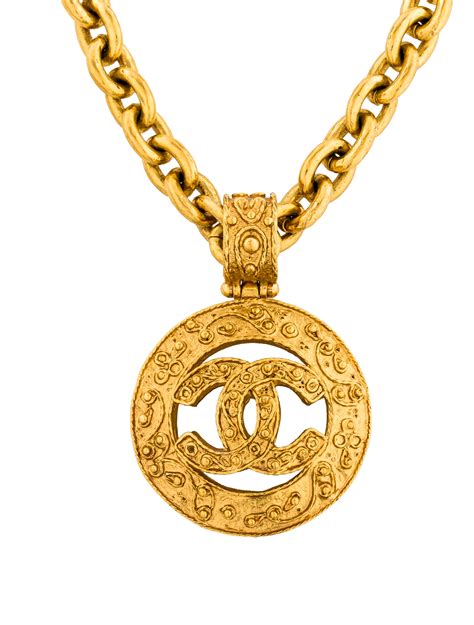 gold pendant chanel logo|Chanel gold necklaces for women.